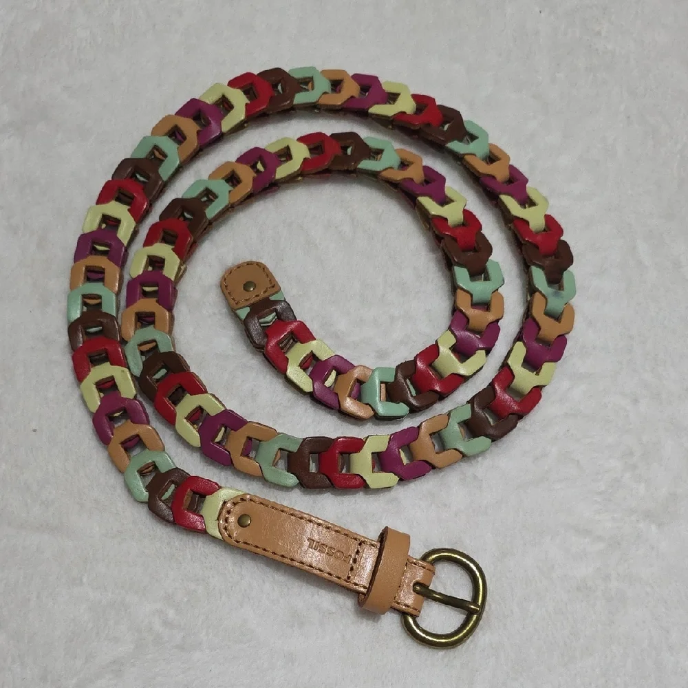 Fossil Multicolor Woven‎ Leather Belt